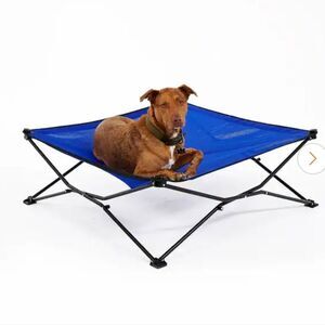 Coolaroo On the Go Elevated Travel Dog Bed, King, Blue